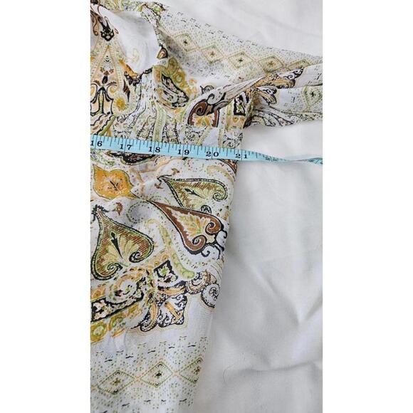 Coldwater Creek Women's Paisley Print Sheer Button-Up Blouse - Picture 7 of 7